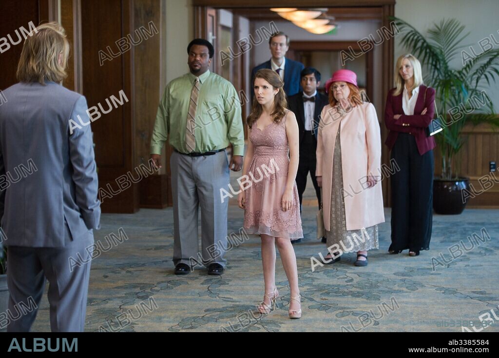 ANNA KENDRICK, CRAIG ROBINSON, JUNE SQUIBB, LISA KUDROW, STEPHEN MERCHANT, TONY REVOLORI and WYATT RUSSELL in TABLE 19, 2017, directed by JEFFREY BLITZ. Copyright 3311 PROD/21 LAPS ENT/STORY INK.