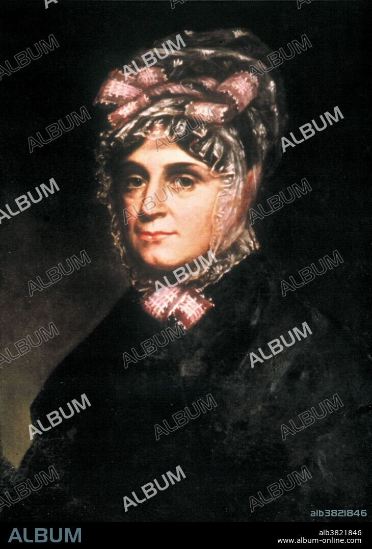 Anna Tuthill Symmes Harrison (July 25, 1775 - February 25, 1864) was the wife of President William Henry Harrison and grandmother of President Benjamin Harrison, was nominally First Lady of the United States during her husband's one month term in 1841, but she never entered the White House. At the age of 65 years old during her husband's presidential term, she is the oldest woman ever to become First Lady, as well as having the distinction of holding the title for the shortest length of time, and the first person to be widowed while holding the title. Painting by Cornelia Stuart Cassady.