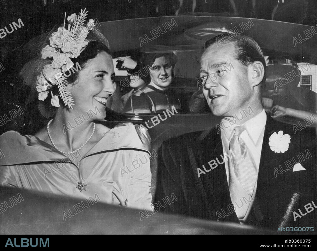 Weds At Capetown -- The Bride and bridegroom drive away from the cathedral after the ceremony. Alfred Albers, of Newlands Cape, South Africa, Married the former Lady David Douglas-Hamilton (Nee Prunella Stack, Director of the women's league of health and beauty) at saint George's cathedral, Capetown, South Africa, July 22. Lord David Douglas-Hamilton was killed while serving with the Royal Air Force. July 29, 1950. (Photo by Associated Press Photo).