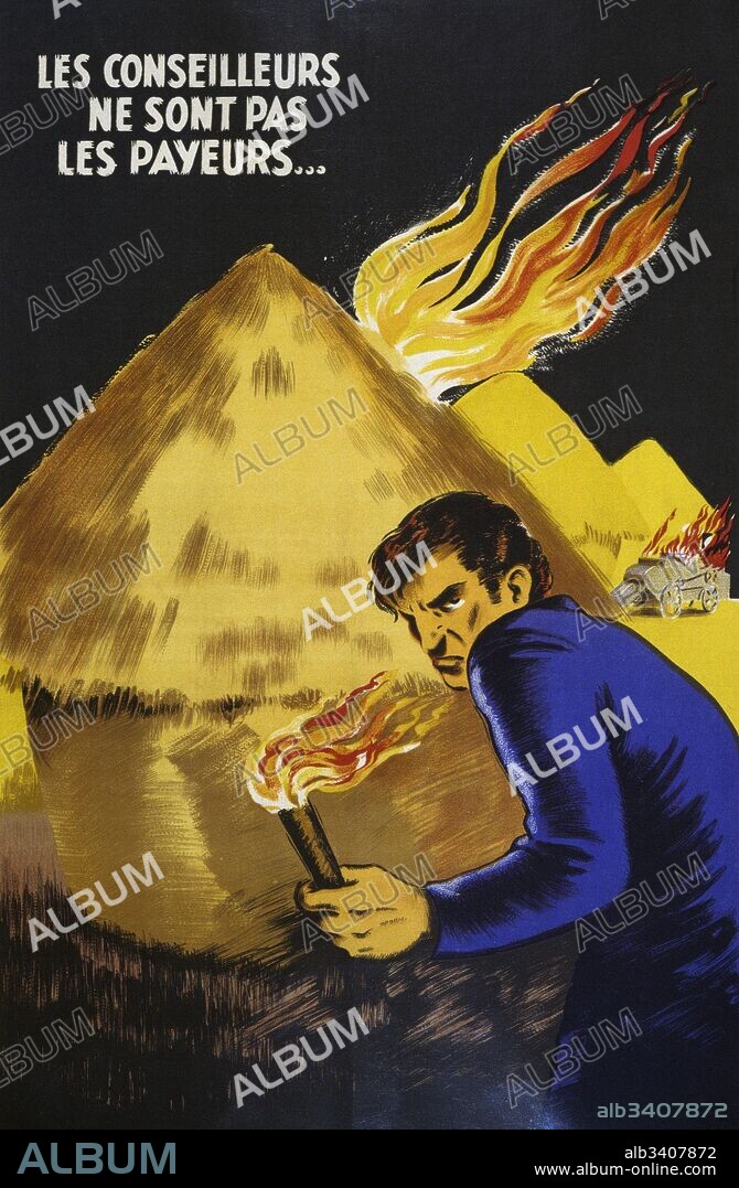 les conseilleurs ne sont pas les payeurs' 1943. Artist: Bedos. World war Two, French propaganda poster, depicting a threatening individual holding a torch in his left hand, that has just set fire to haystacks and a combine harvester intended to warn French peasants against acts of destruction of agricultural equipment and crops, attributed to the Resistance..