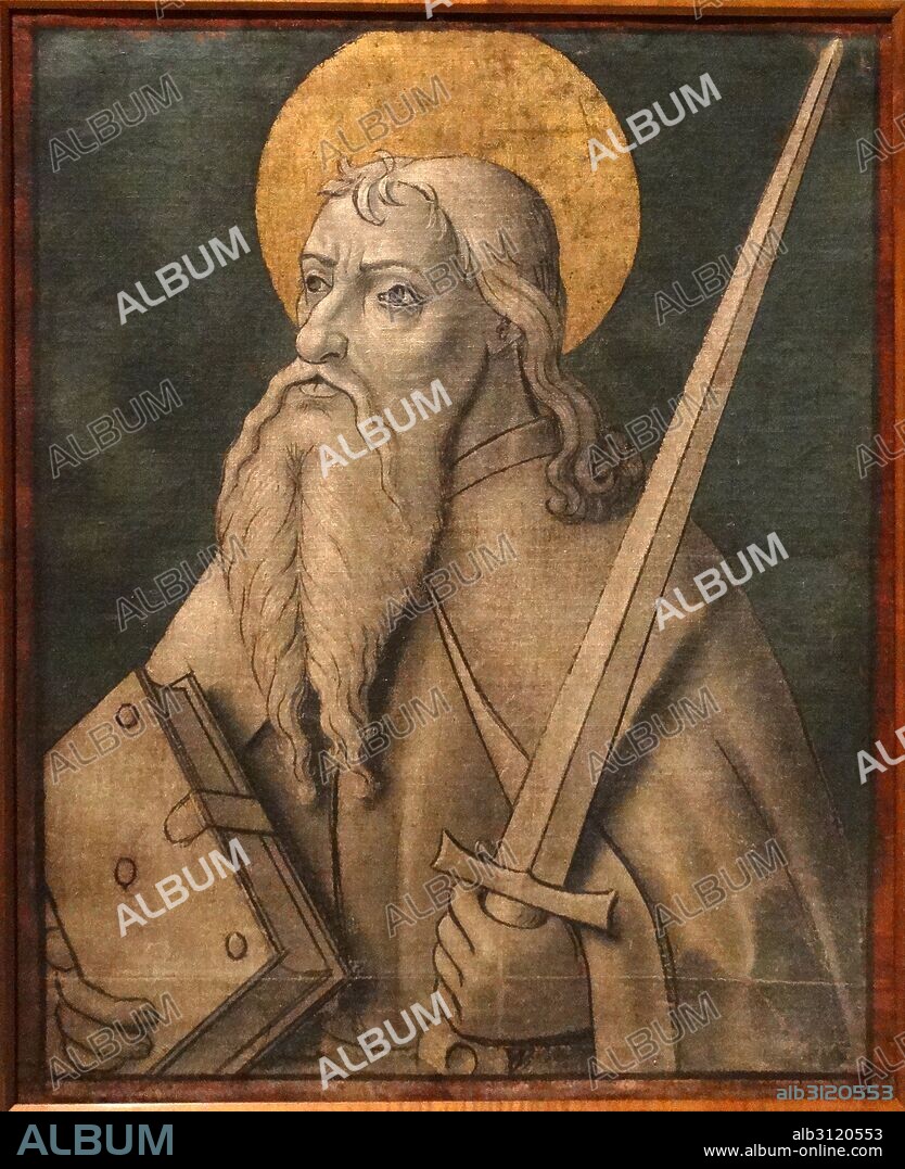 Fabric doors from an organ depicting Saint Peter and Saint Paul. By the Master of La Seu d'Urgell. Dated 15th Century.