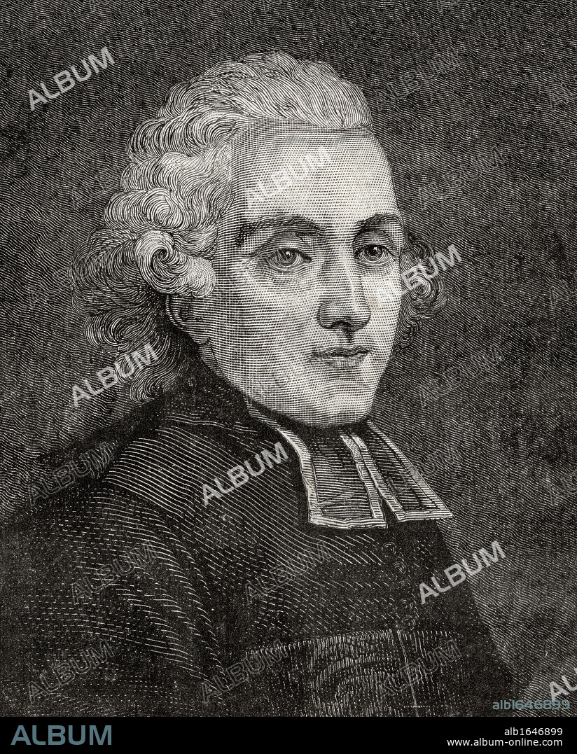 Henry Essex Edgeworth, aka L'Abbe Edgeworth de Firmont, 1745-1807.Catholic priest and confessor of Louis XVI, from "Histoire de la Revolution Francaise" by Louis Blanc.