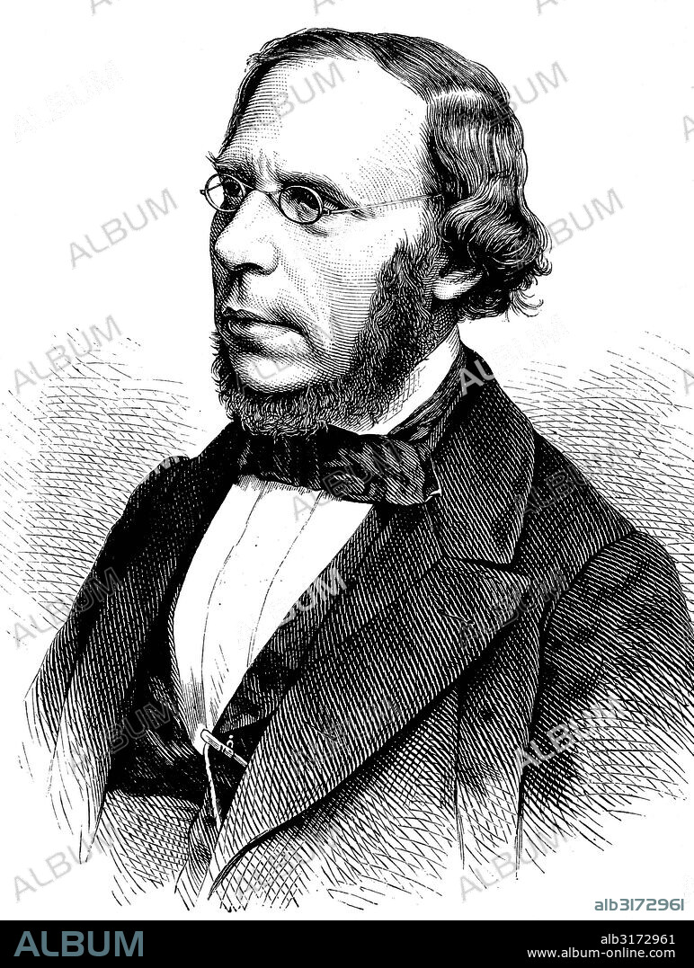 Professor carl alexander von martius, 1838-1920, german chemist, historical illustration, circa 1886.