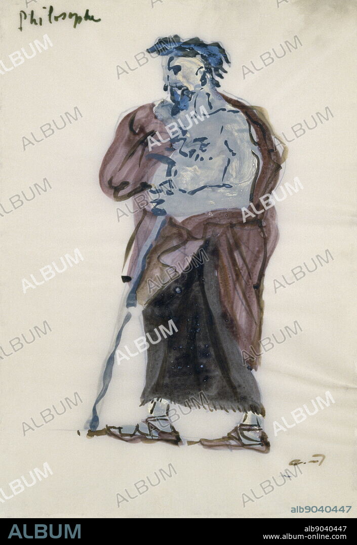 Philosopher (design by André Masson, for the staging of 'Elocquente' by Georges Limbour); André Masson (1896 - 1987), French artist, associated with surrealism, and automatic drawing.