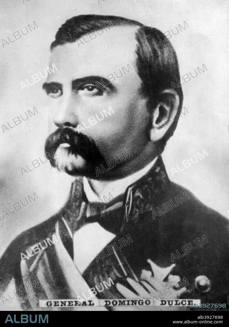 General Domingo Dulce. Born in 1808, served as Captain General of Cuba (1862-1866) having been one of the best rulers of the country. Opposed the trafficking, and supporter of the reforms. He returned to the island at the beginning of the revolution of Yara, but was removed and embarked for Spain in 1869. Cigar card from the History of Cuba, Geografico Universal, Propaganda de los Cigarros Susini y La Corona, Tabacalera Cubana.