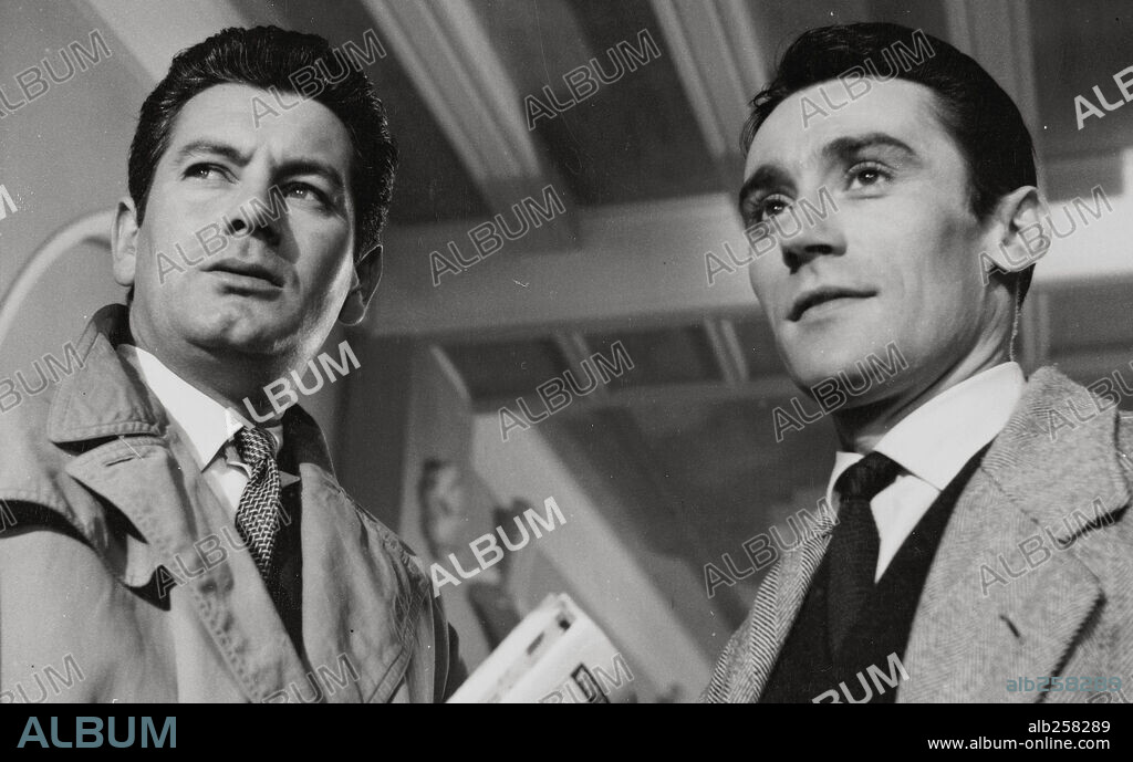 JOSE SUAREZ y YVES MASSARD en CALLE MAYOR, 1956, dirigida por JUAN ANTONIO BARDEM. Copyright SUEVIA FILMS-CESAREO GONZALEZ/GUION  PROD. CINEMATOGRAFICAS.