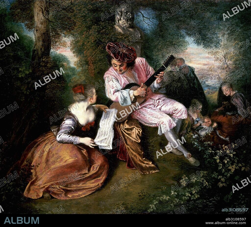 ANTOINE WATTEAU. Canción de amor/1717.