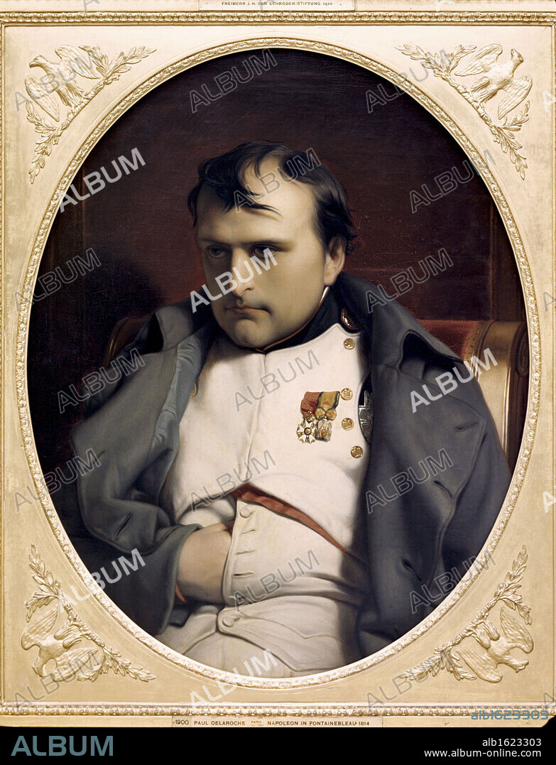 Napoleon Bonaparte in Fontainebleau  1846   Paul Delaroche (1797-1856 French)  Oil on canvas  Kunsthalle, Hamburg, Germany.