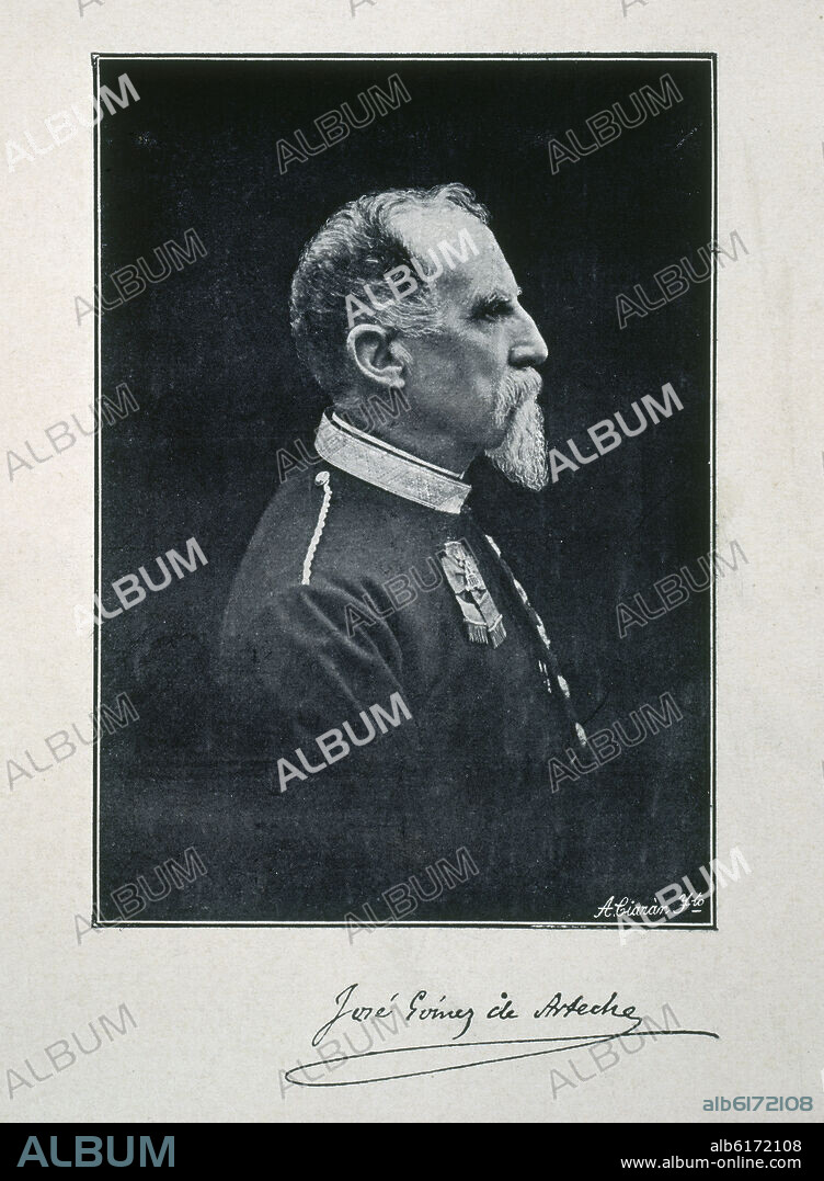 JOSE GOMEZ DE ARTECHE (1821/1906) GENERAL DEL ESTADO MAYOR CERCANO AL PARTIDO MODERADO.