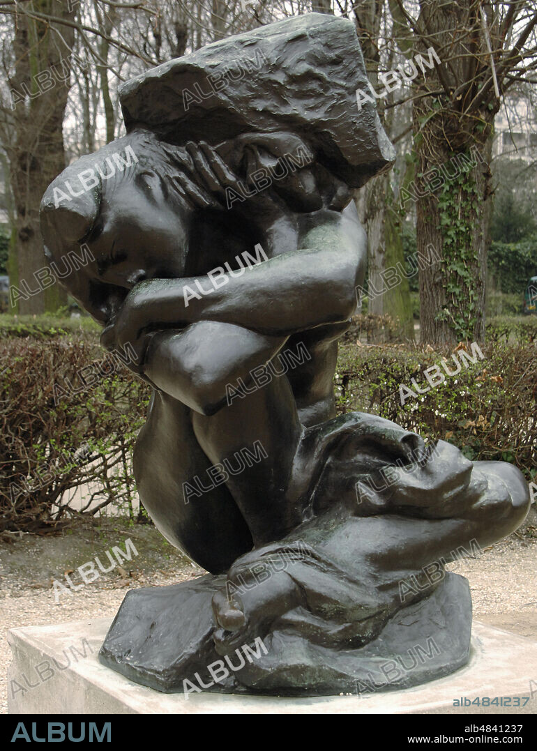 Auguste Rodin (1840-1917). French sculptor. Fallen Caryatid carrying her stone. Bronze. Garden of Sculptures. Rodin Museum. Paris. France.