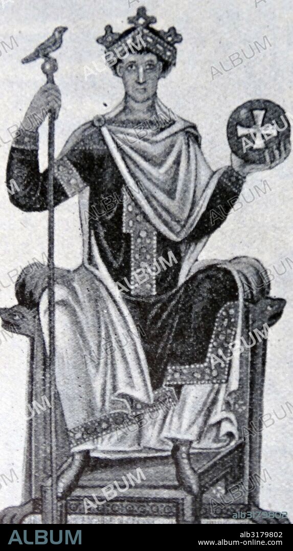 Portrait of Otto III, Holy Roman Emperor (980-1002) member of the Ottonian dynasty. Dated 10th Century.