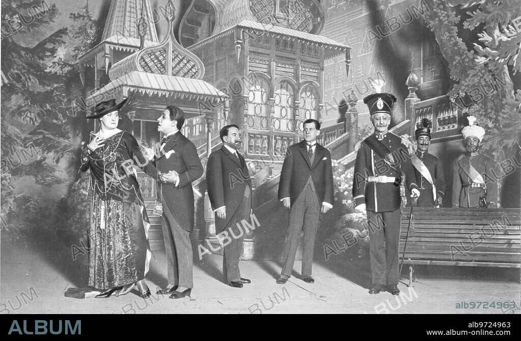 7 mayo 1917. En el gran Teatro. Una escena del drama en tres Actos, de Guimera, "Jesús que Vuelve", Estrenado anoche.