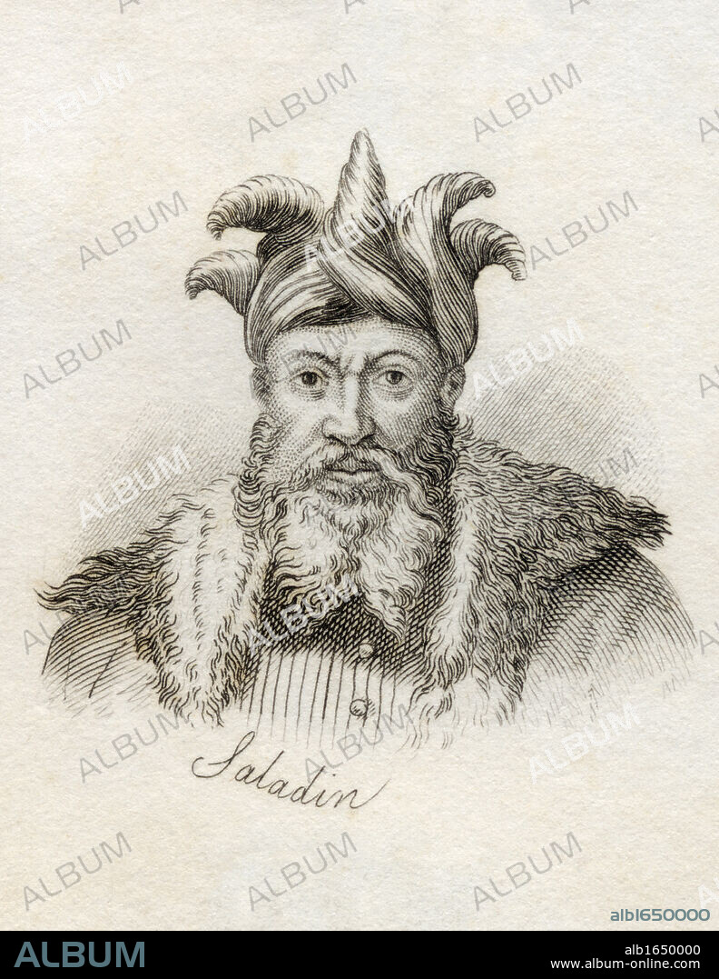 Salah ad Din Yusuf ibn Ayyub Saladin 1137 - 1193AD Sultan of Egypt and Syria Muslim political and military leader From the book Crabbs Historical Dictionary published 1825.