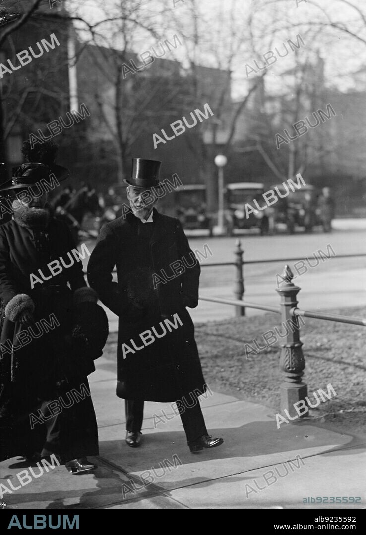 Jules J. Jusserand, Ambassador from France with Mme. Jusserand at Funeral of Major Augustus Peabody Gardner, Ex-Congn, 1917. French diplomat with wife.