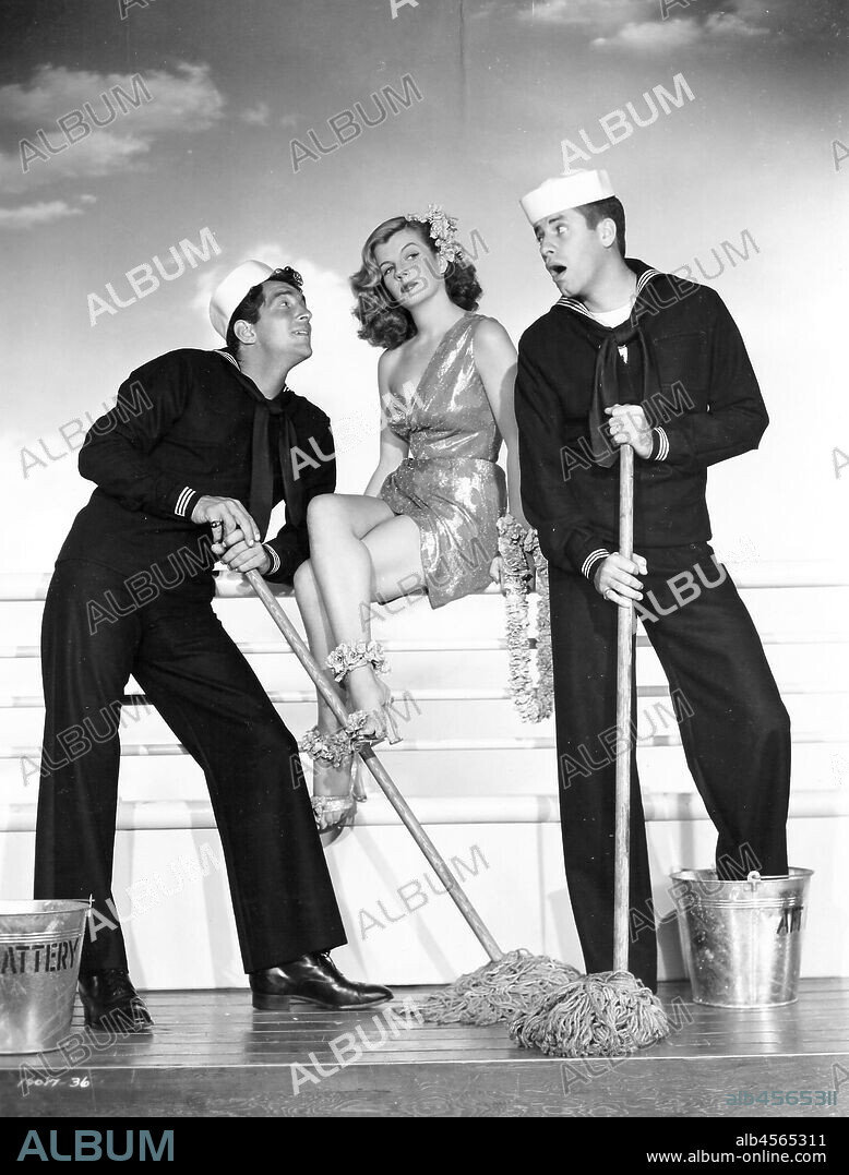 CORINNE CALVET, DEAN MARTIN and JERRY LEWIS in SAILOR BEWARE, 1952, directed by HAL WALKER. Copyright PARAMOUNT PICTURES.