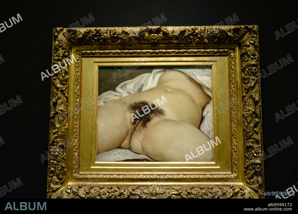 Gustave Courbet (1819-1877), . El origen del mundo, . 1866, . Óleo sobre lienzo, Museo de Orsay, Ministerio de Cultura y Comunicación Francés, Paris, France,Western Europe.