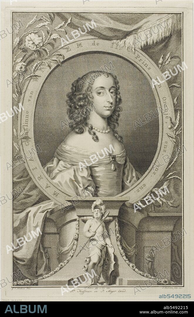 JACOBUS HOUBRAKEN. Maria, Wife of Willem II of Orange, n.d.