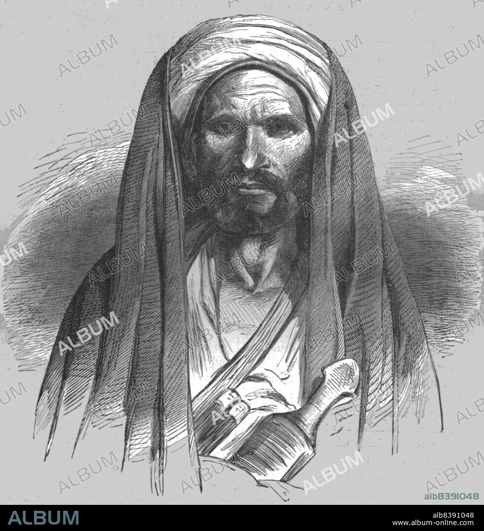 T. BLACKMORE. 'Moorish Caid; Visit to the Sultan of Morocco, at Fez, in the spring of 1871', 1871. [North African leader]. From, 'Illustrated Travels' by H.W. Bates. [Cassell, Petter, and Galpin, c1880, London].