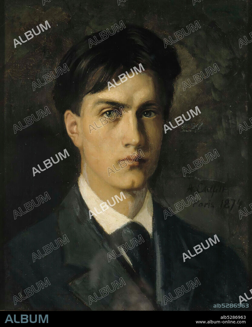 ALBERT GUSTAF ARISTIDES EDELFELT. Self-Portrait.