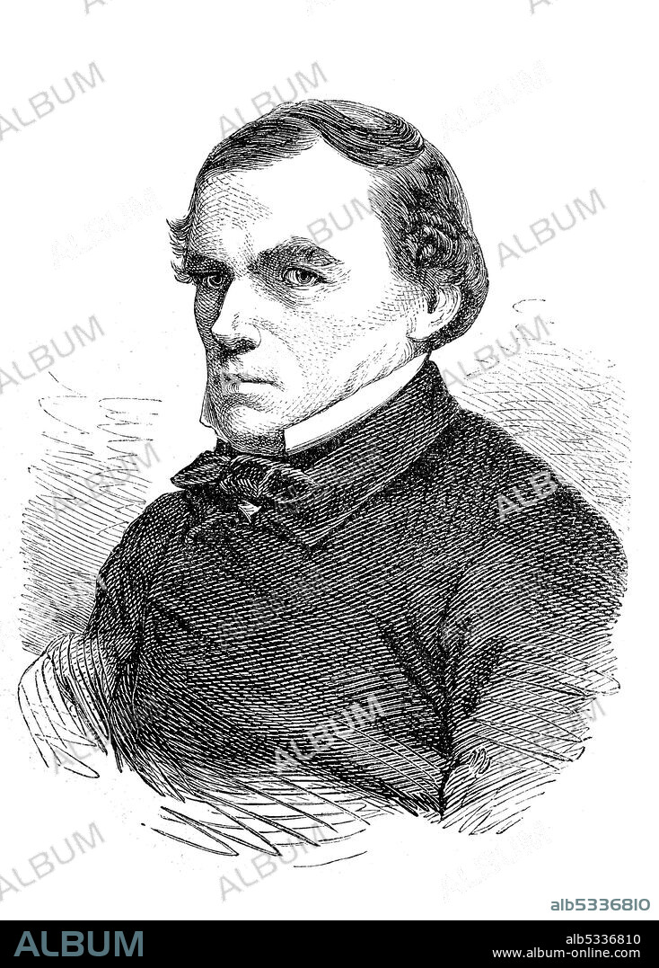 Rudolf Hermann Lotze, May 21, 1817 - July 1, 1881, was a German physician and philosopher  /  Rudolf Hermann Lotze, 21. Mai 1817 - 1. Juli 1881, war ein deutscher Mediziner und Philosoph, historical, digital improved reproduction of an original from the 19th century / digitale Reproduktion einer Originalvorlage aus dem 19. Jahrhundert,.