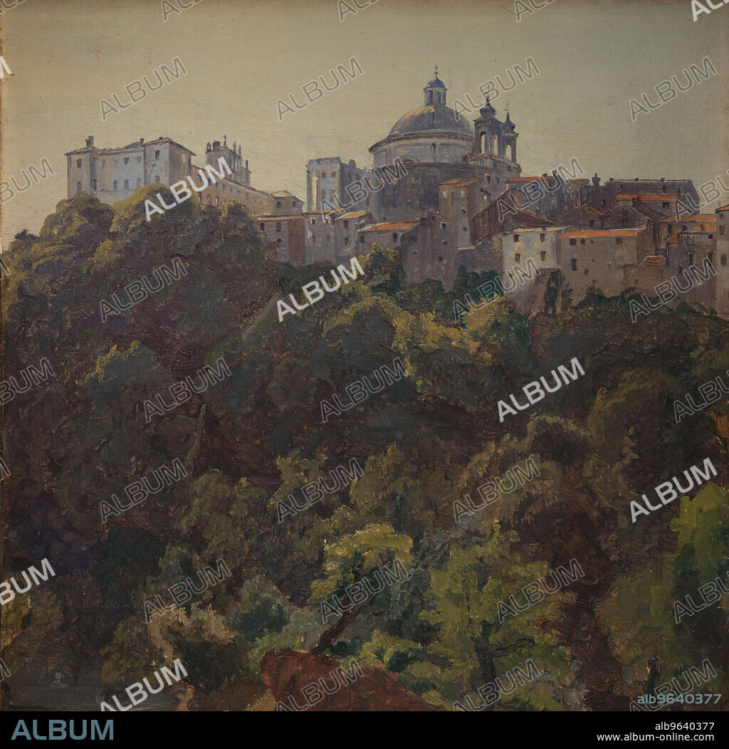 THORALD LESSOE. View towards Ariccia and the Palazzo Chigi and S. Maria dell'Assunzione, Italy, 1843-1847.