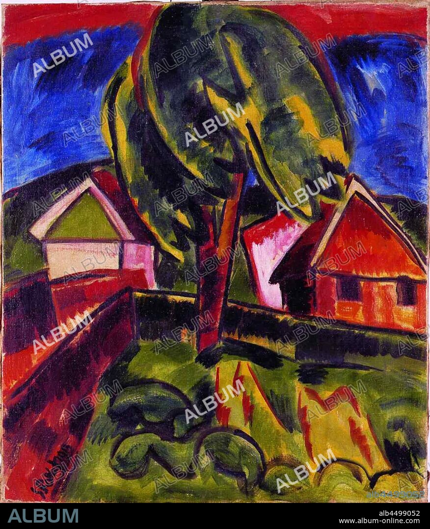 KARL SCHMIDT-ROTTLUFF. Landscape with tree.