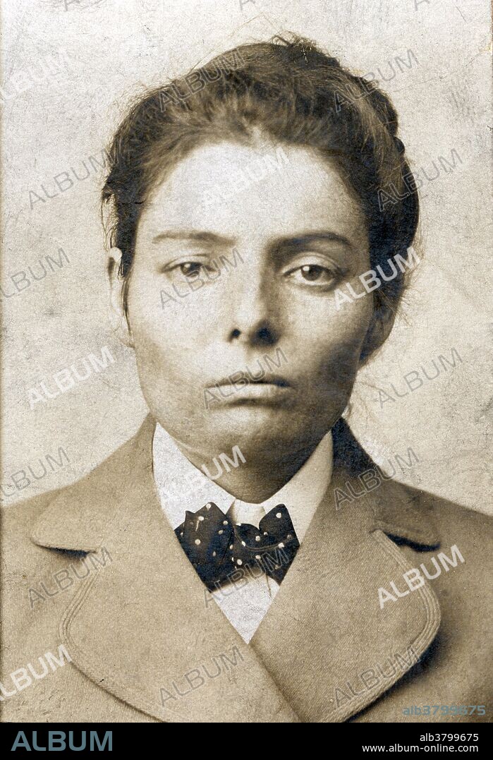 Bullion mug shot mounted on Pinkerton's National Detective Agency identification card, 1893. Laura Bullion (October 1876 - December 2, 1961) was an outlaw of the Old West. Most sources indicate Bullion was born of German and Native American heritage in Texas; the exact day of her birth is unclear. In the 1890s, Laura Bullion was a member of Butch Cassidy's Wild Bunch gang; her cohorts were fellow outlaws, including the Sundance Kid, "Black Jack" Ketchum, and Kid Curry. For several years in the 1890s, she was romantically involved with outlaw Ben Kilpatrick (The Tall Texan), a bank and train robber and an acquaintance of her father, who had been an outlaw, as well. In 1901, Bullion was convicted of robbery and sentenced to five years in prison for her participation in the Great Northern train robbery. She was released in 1905 after serving three years and six months of her punishment. She moved Tennessee in 1918, posing as a war widow and using assumed names. She supported herself as a householder and seamstress, and later as a drapery maker, dressmaker and interior designer. Her fortunes declined in the late 1940s, at which time she was without an occupation. In 1961, she died of heart disease at the Shelby County Hospital in Memphis. Her final resting place is at the Memorial Park Cemetery in Memphis.