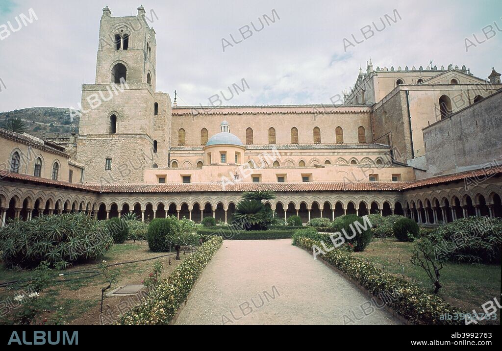 Monreale cathedral in Sicily, from the Cloisters, erected by William II, 12th century.