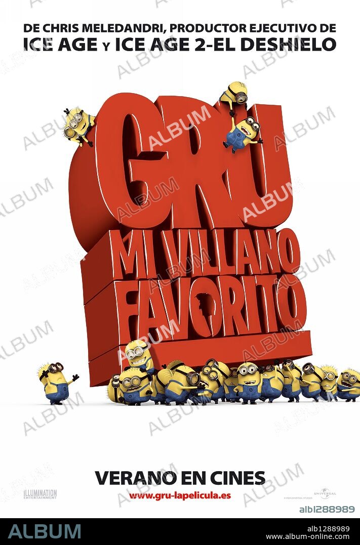 Poster de GRU: MI VILLANO FAVORITO, 2010 (DESPICABLE ME), dirigida por CHRIS RENAUD y PIERRE COFFIN. Copyright ILLUMINATION ENTERTAINMENT.