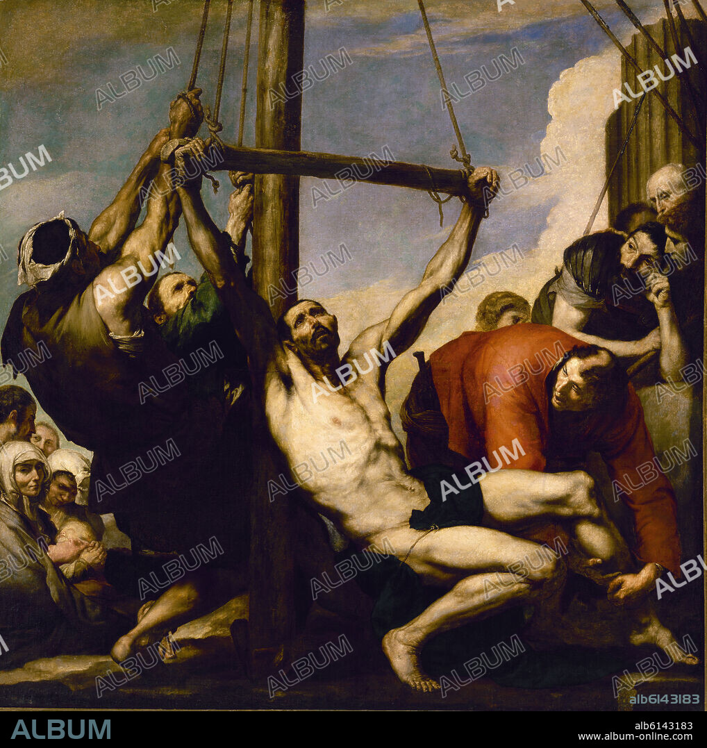 JOSÉ DE RIBERA. MARTIRIO DE SAN FELIPE O SAN BARTOLOME - 1639 - O/L 234x234 - NP 1101 - BARROCO ESPAÑOL.