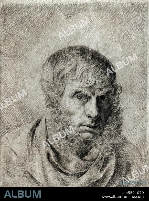 CASPAR DAVID FRIEDRICH. Friedrich, Caspar David Maler Greifswald 5.9.1774 - Dresden 7.5.1840. "Selbstbildnis", um 1818/20. Kreidezeichnung, 230 × 182 cm.