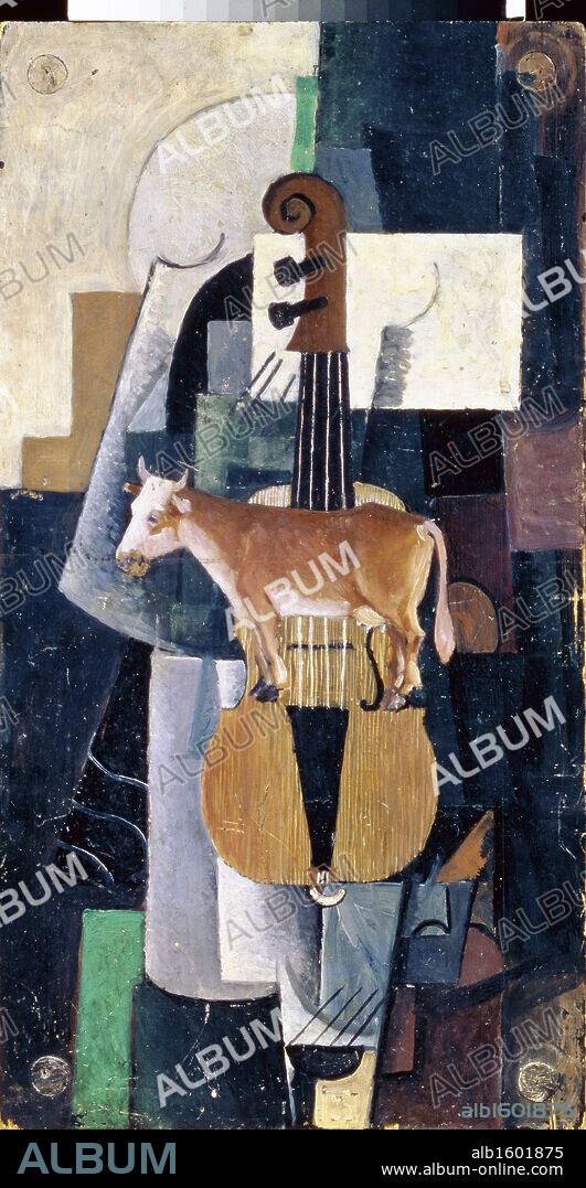 The Cow and the Violin   1913   Kazimir Severinovic Malevich (1878-1935/ Russian)  Russian State Museum, St. Petersburg.