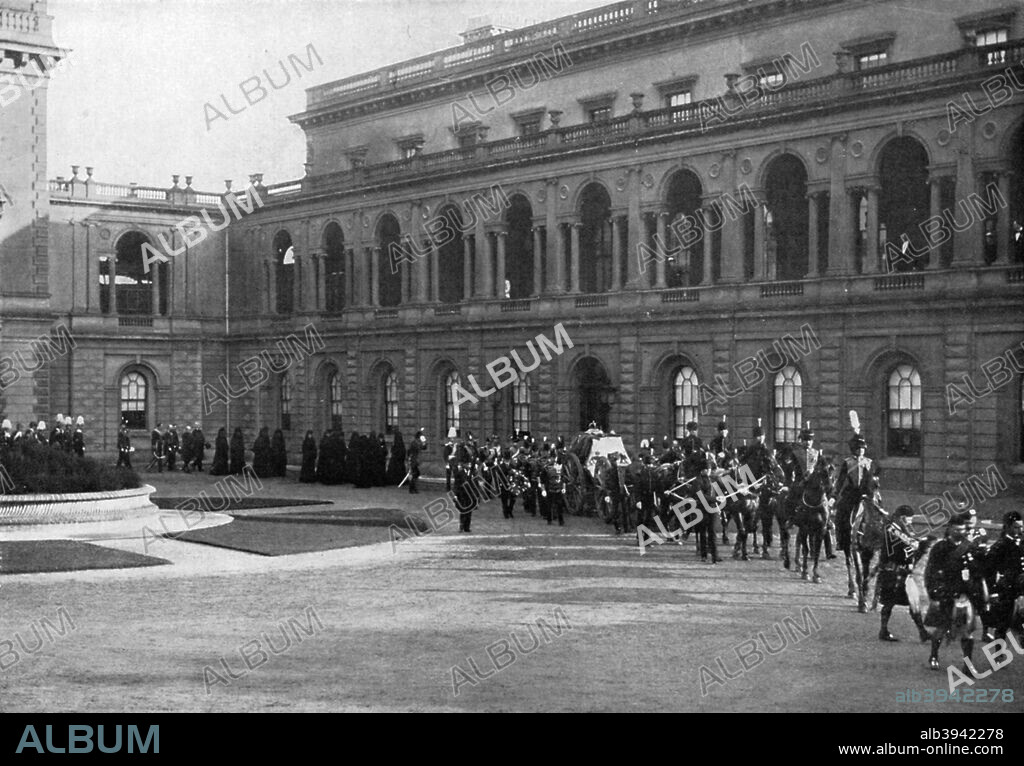 Queen Victoria's funeral procession leaving Osborne House, Isle of Wight, February 1st, 1901. Victoria (1819-1901) was the longest-ruling British monarch, reigning from 1837-1901.