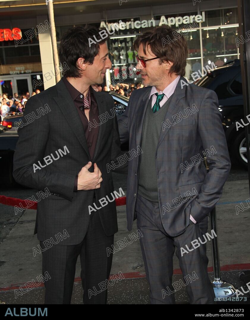 Jun. 02, 2010 - Hollywood, California, U.S. - June 2, 2010 - Hollywood, California, USA - Actors ADRIEN BRODY & ROBERT DOWNEY JR arriving to the 'Splice' Los Angeles Premiere held at Grauman's Chinese Theatre. 02/06/2010