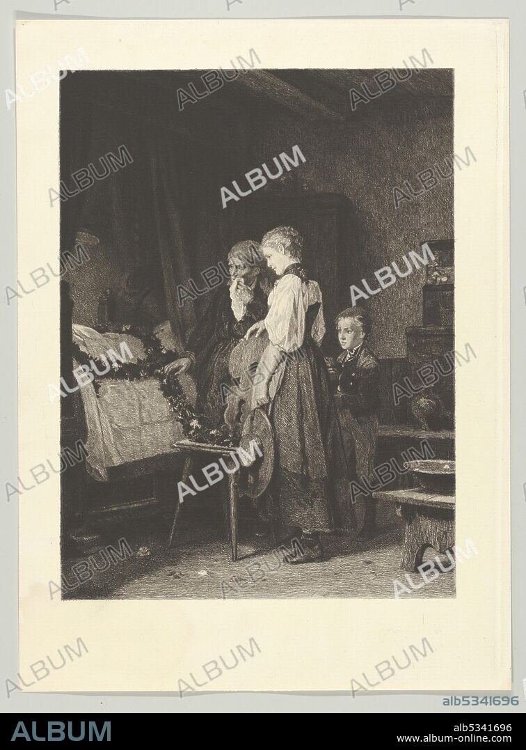 FRIEDRICH LEONHARD MEYER. In the House of Mourning, from "American Art Review", vol. 1, no. 8, June 1880.
