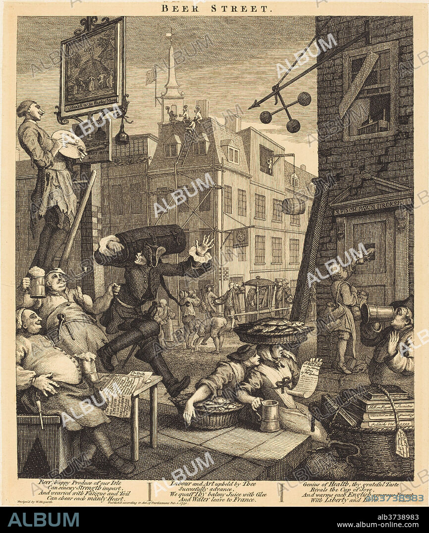 WILLIAM HOGARTH. Beer Street. Dated: 1751. Medium: etching and engraving.