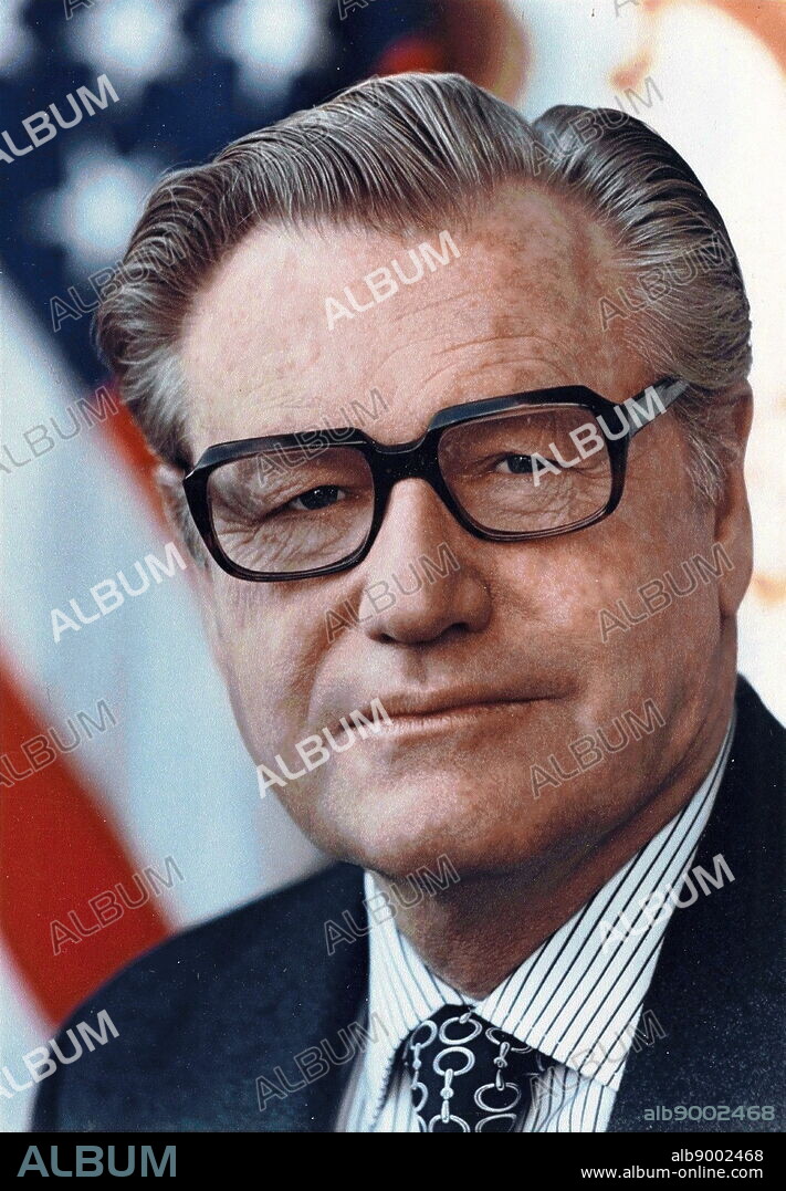 Nelson Aldrich Rockefeller (1908 - 1979) American businessman and politician who served as the 41st vice president of the United States from December 1974 to January 1977, and previously as the 49th governor of New York from 1959 to 1973. He also served as assistant secretary of State for American Republic Affairs for Presidents Franklin D. Roosevelt and Harry S. Truman (1944-1945) as well as under secretary of Health, Education and Welfare under Dwight D. Eisenhower from 1953 to 1954. A grandson of billionaire John D. Rockefeller and a member of the wealthy Rockefeller family, he was a noted art collector and served as administrator of Rockefeller Center in Manhattan, New York City.