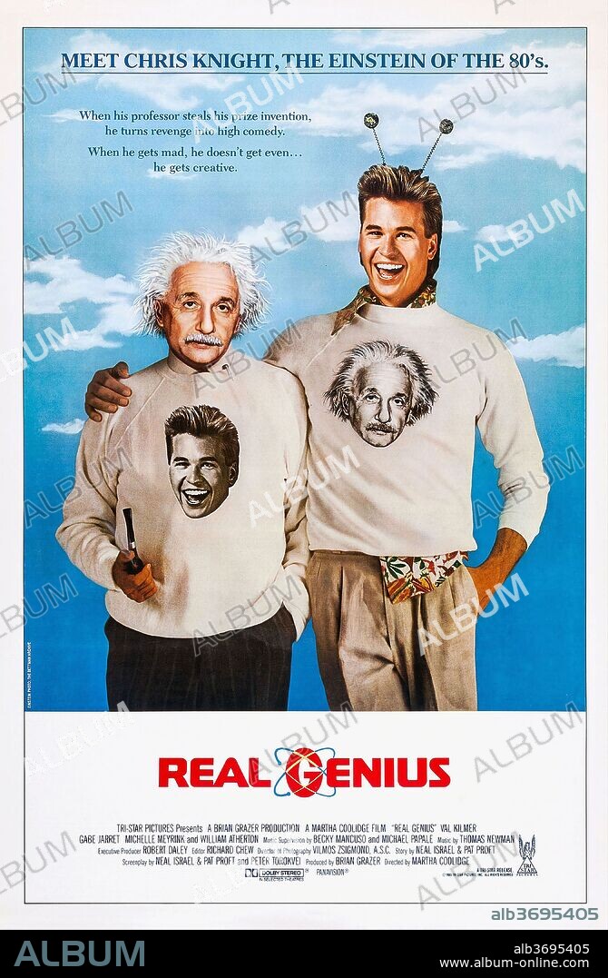 Poster of REAL GENIUS, 1985, directed by MARTHA COOLIDGE. Copyright TRISTAR PICTURES.