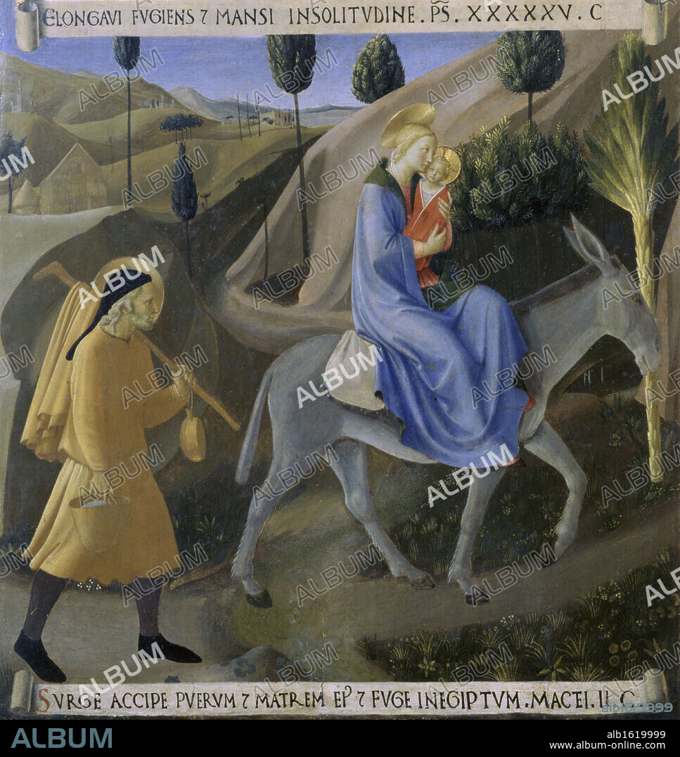FRA ANGELICO. The Story of the Life of Christ (Detail:  The Flight to Egypt)  Fra Angelic (ca. 1400-1455/Italian)   Museo di San Marco, Florence.