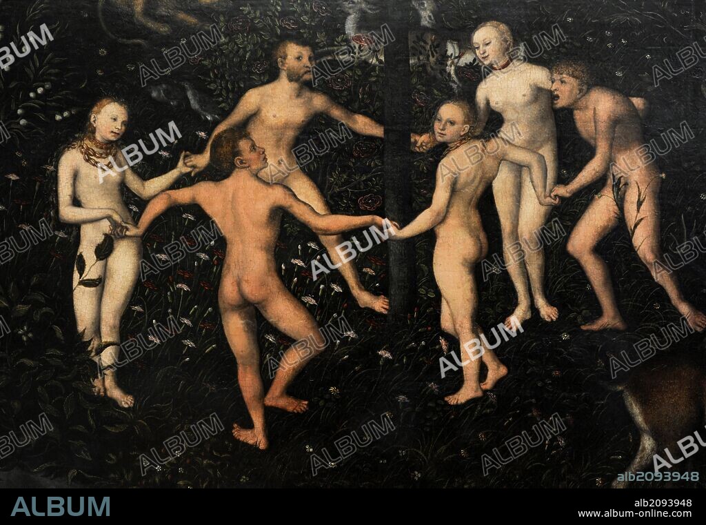 Lucas Cranach the Elder (1472-1553). German painter. The Golden Age, c.1530. Detail. Alte Pinakothek. Munich. Germany.
