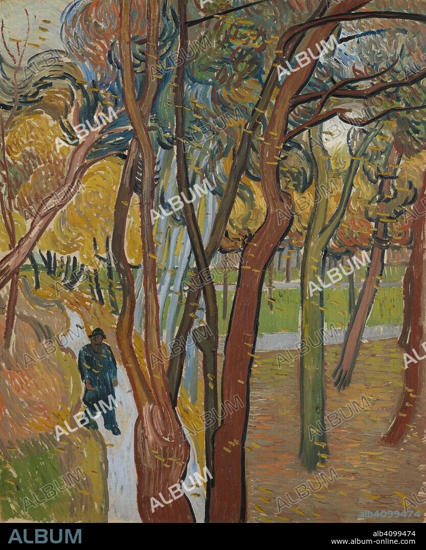 VINCENT VAN GOGH. The Garden of Saint Paul's Hospital ('Leaf-Fall'). Date: October 1889, Saint-Rémy-de-Provence. Dimensions: 73.8 cm x 60.8 , 91.5  x 78.5 cm.