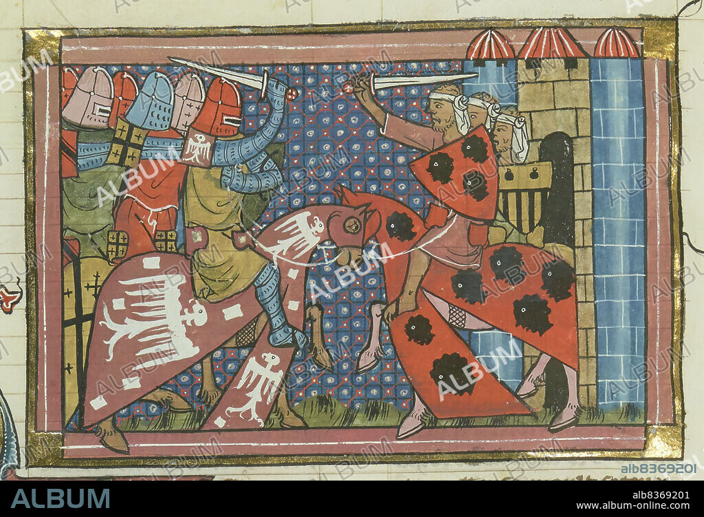 MAîTRE DE FAUVEL. The Fall of Edessa, 1144 (From "Li rommans de Godefroy de Buillon et de Salehadin").