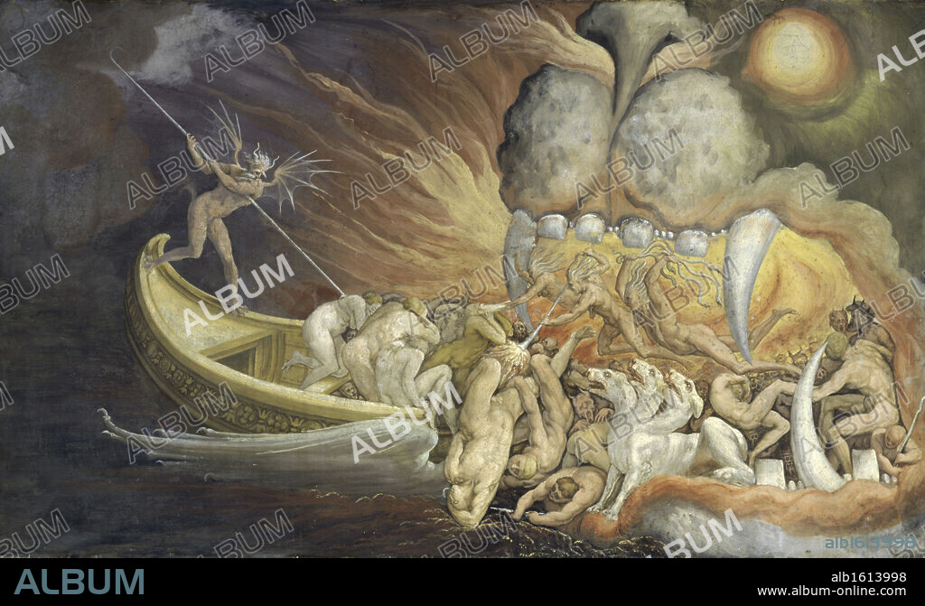 Charon  (Caronte)  Fresco   Pedro Roviale (Spanish/1511-1582)  Castel Capuano, Napoli.