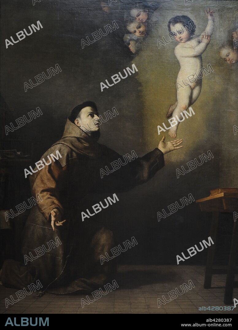 San Antonio de Padua (1195-1231). Religioso franciscano portugués. Pintura por José de Ribera (1591-1652). Óleo sobre lienzo, 262 x 200 cm. Real Academia de Bellas Artes de San Fernando. Madrid. España.