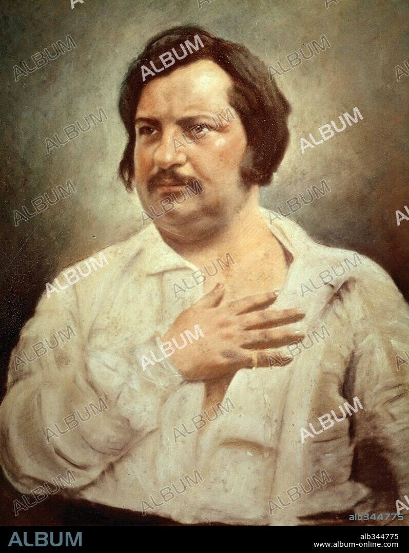 Honoré de Balzac (1799-1850). French novelist painted from daguerrotype 1848. Maison Balzac, Paris.