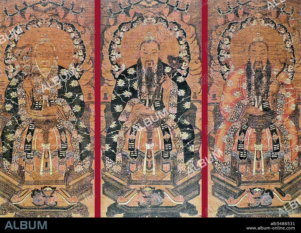 According to Daoist beliefs, the entire manifested universe is ruled by three original forces, the Three Pure Ones (Sanqing). The Three Pure Ones were brought into existence through the interaction of yin and yang. They are respectively Yuqing, 'The Jade Purity', Shangqing, 'The Supreme Purity', and Taiqing, 'The Grand Purity'.