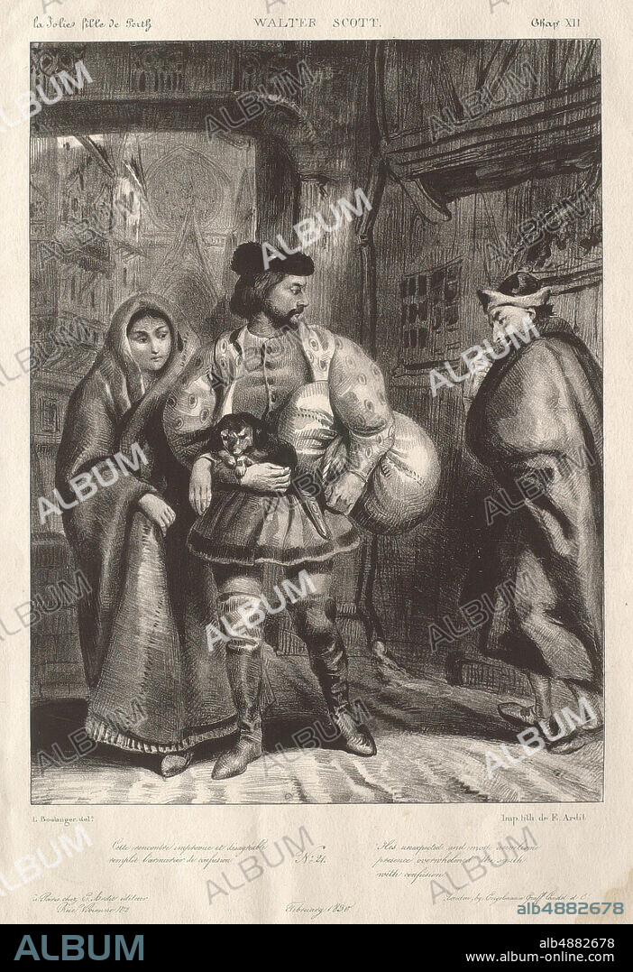 Louis Boulanger, French, 18061867, Illustration for 'The Fair Maid of Perth' by Walter Scott, ch. 12, Feb. 1830, Lithograph on wove paper, image: 9 1/16 x 6 3/4 in. (23 x 17.2 cm).