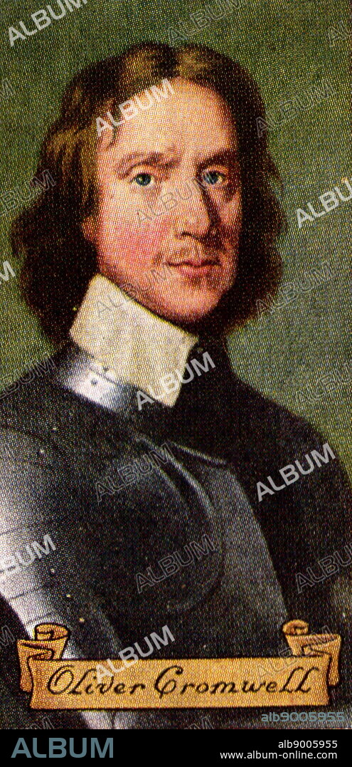 Oliver Cromwell, (1599 - 1658), English military and political leader. He served as Lord Protector of the Commonwealth of England, Scotland, and Ireland from 1653 until his death, acting simultaneously as head of state and head of government of the new republic.