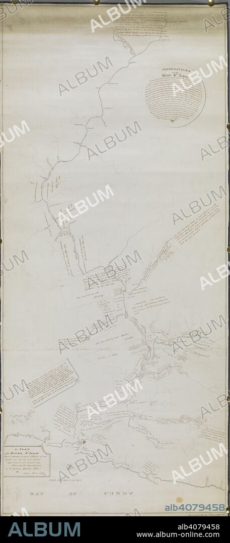 A plan of the St. John River. A PLAN of the RIVER St IOHN whereon is delineated the several Alotments of Land Granted and laid out to be Granted Loyal Emigrants and disbanded Corps. [Halifax?] : Charles Morris S. Genl., 1784. Source: Maps K.Top.119.49. Language: English.
