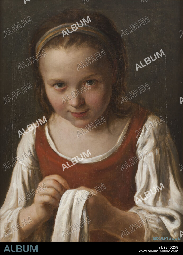 PIETRO ROTARI. Girl with Needle-work, mid-18th century.